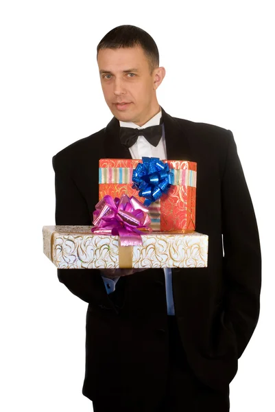 Man Likes Give Gifts Holiday — Stock Photo, Image