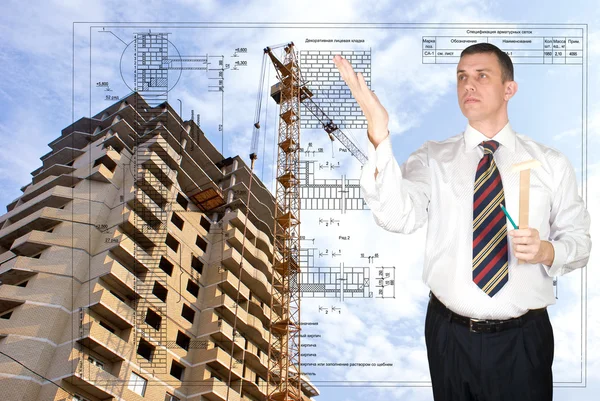 Teknisk Utformning Byggnader Och Kontorslokaler Utförs Hög Kvalitet Experter — Stockfoto