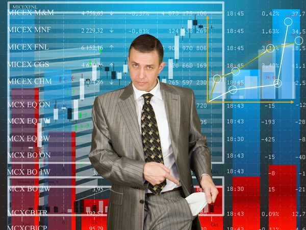 Der Geschäftsmann Hat Das Finanzkapital Zusammenhang Mit Einer Wirtschaftskrise Verloren — Stockfoto