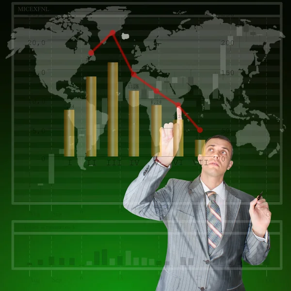 Businessman Studies Structure Diagramme Capital Investments Financial Business — Stock Photo, Image