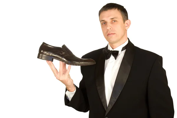 Homme Élégant Choisit Toujours Meilleur Modèle Chaussures — Photo