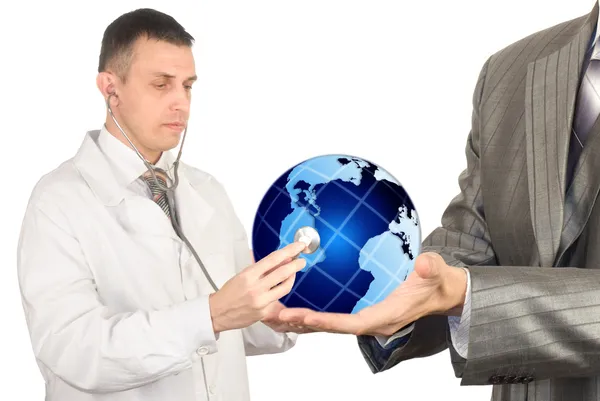 Health of the population of globe in our hands — Stock Photo, Image