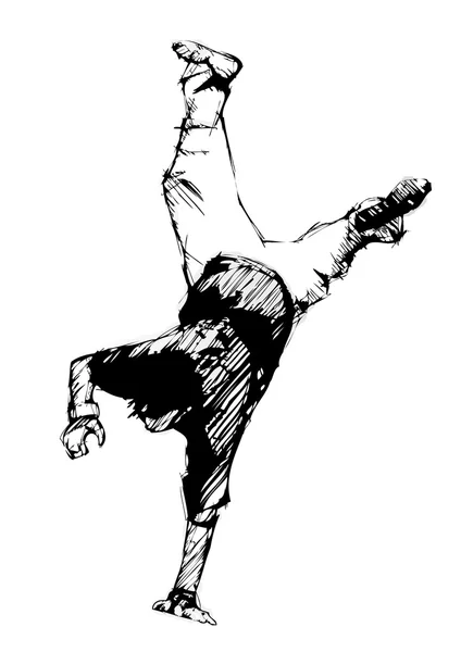 3 スケッチ ブレーク ダンサー — ストックベクタ
