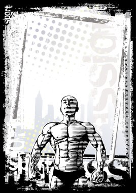 Bodybuilder poster 2 clipart