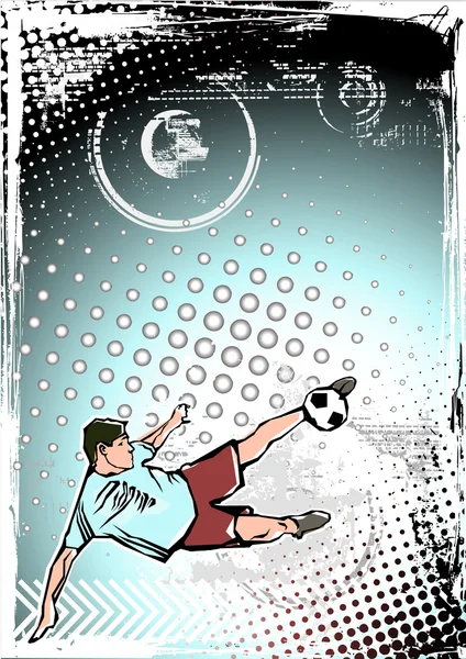 Blauer Fußball-Poster Hintergrund — Stockvektor