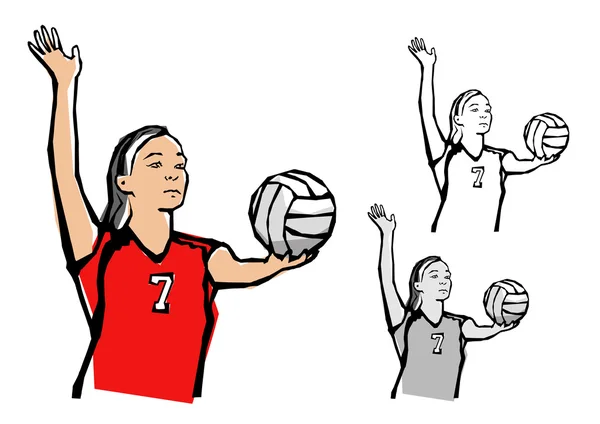 Volleybal players — Stock Vector