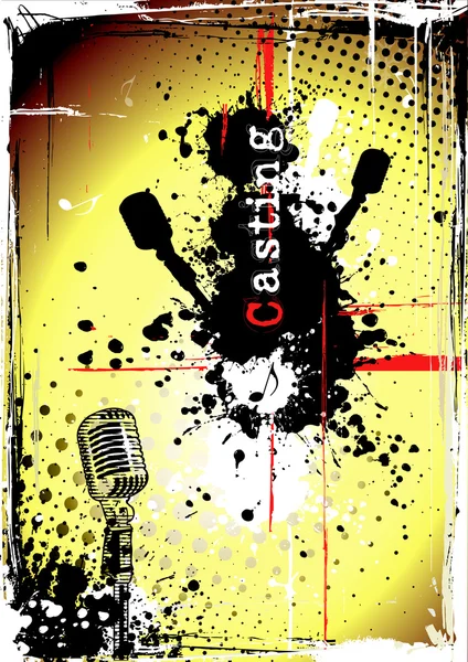 Dirty mikrofon poster — Stok Vektör