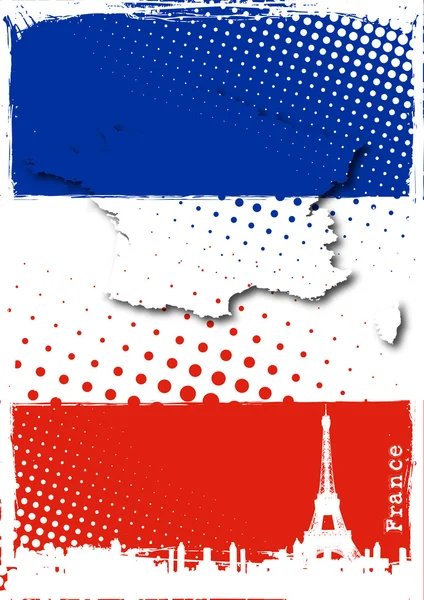 Torre Fiffel Bandera Francesa — Vector de stock