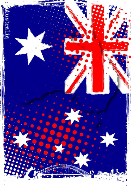 Map Flag Australia — Stock Vector
