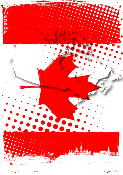 Mapa Bandera Canada — Archivo Imágenes Vectoriales