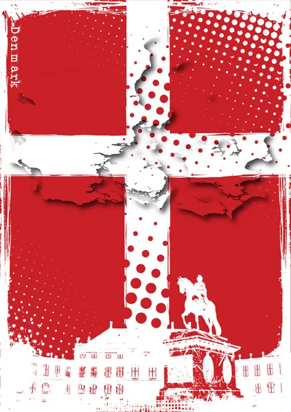 Danimarka Bayrağı Göster — Stok Vektör