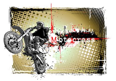 Dirty poster background of motocross