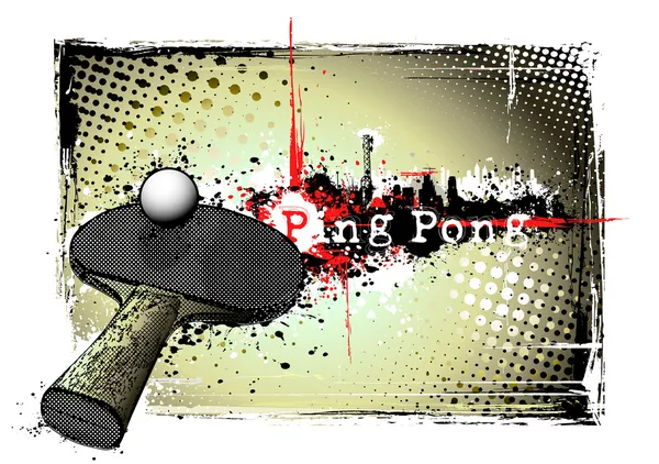 Kirli Afiş Arka Plan Ping Pong — Stok Vektör