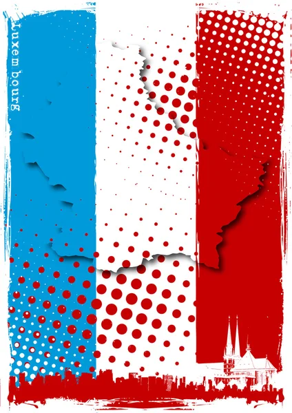 Mappa Sulla Bandiera Luxembourg — Vettoriale Stock
