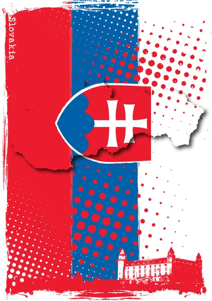 Map Flag Slovakia — стоковий вектор