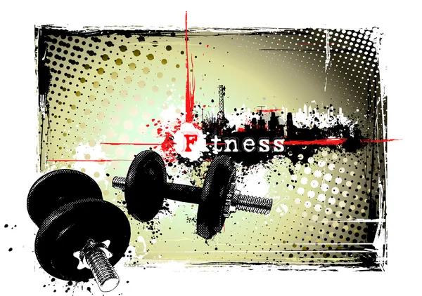 Gym Apparatuur Grungy Achtergrond — Stockvector