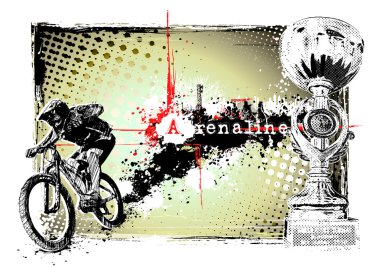 Adrenaline bike in the grungy background clipart