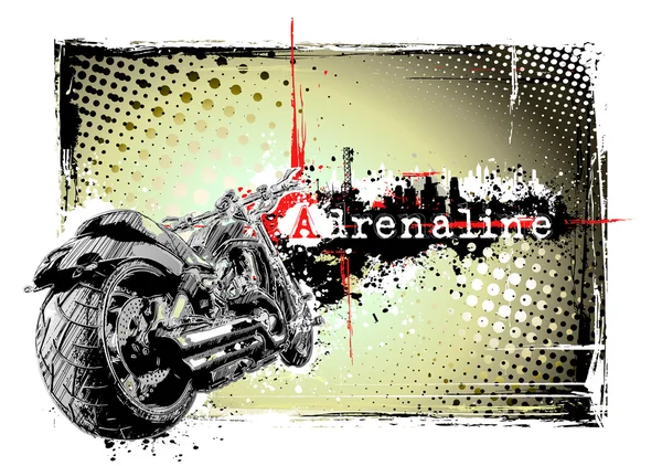 Adrenalina motorbikebike plakat — Wektor stockowy
