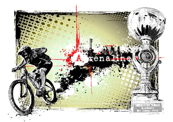 Adrenalin Kerékpár Szutykos Háttérben — Stock Vector