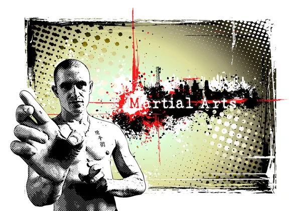 Affiche van het martial arts — Stockvector