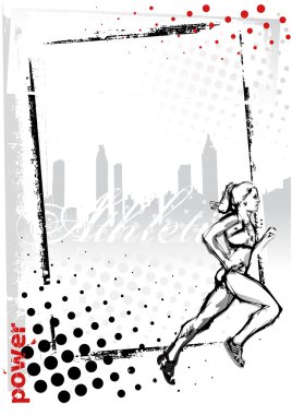 Running woman poster clipart