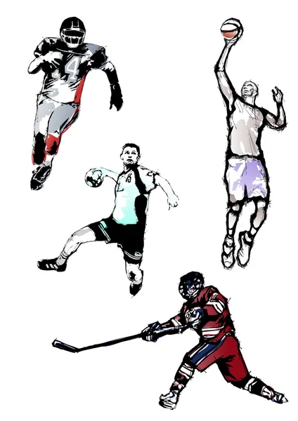 Quatuor sportif — Image vectorielle