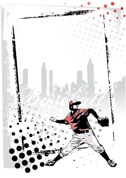 Beyzbol poster — Stok Vektör