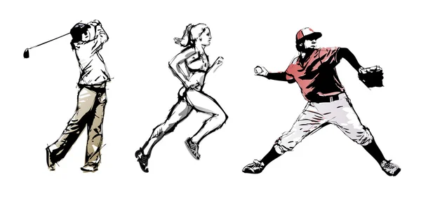 Trio sportif — Image vectorielle