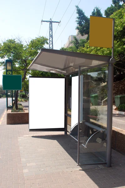 Sinal de parada de ônibus branco Fotos De Bancos De Imagens