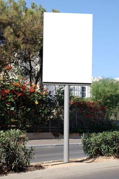 Signo Blanco Blanco Con Área Espacio Copia — Foto de Stock