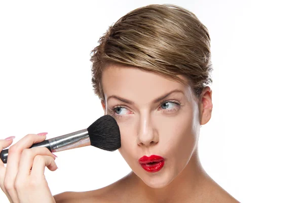 Stosowania makijażu — Zdjęcie stockowe