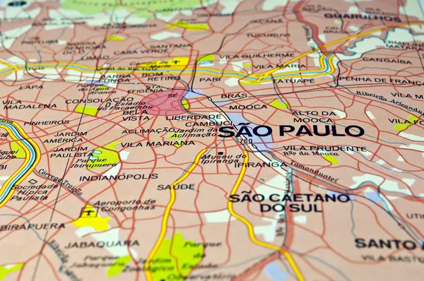 サンパウロ、ブラジル地図. — ストック写真