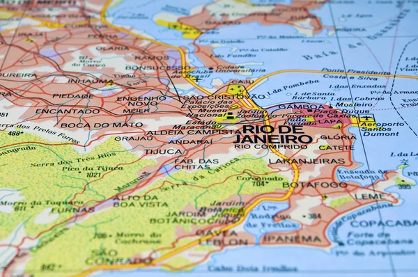 Rio de Janeiro Haritası. — Stok fotoğraf