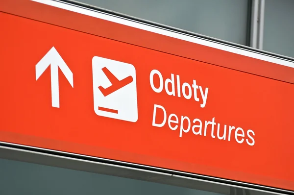 Airport departure sign. — Stock Photo, Image