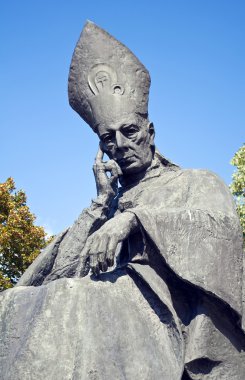 Cardinal Wyszynski statue. clipart