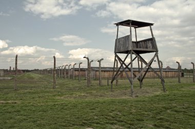 Auschwitz Birkenau concentration camp. clipart
