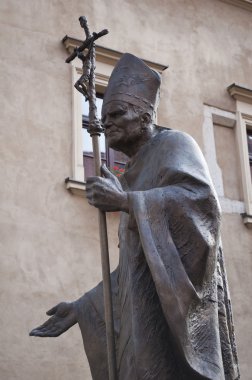 Pope statue, Krakow. clipart