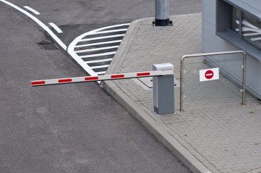 No entry, car parking toll and control post. clipart