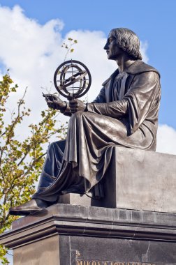 Statue of Nicolaus Copernicus in Warsaw, Poland. clipart