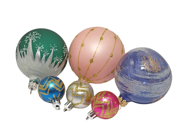 Bolas de Navidad coloridas.Aislado . — Foto de Stock