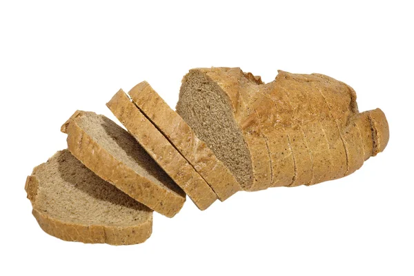 Scheiben Frisches Brot Isoliert Auf Weißem Hintergrund — Stockfoto