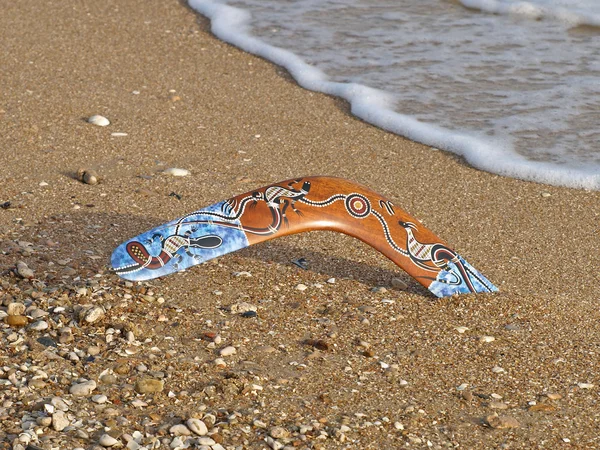 Colorful Boomerang Sandy Beach — Stock Photo, Image