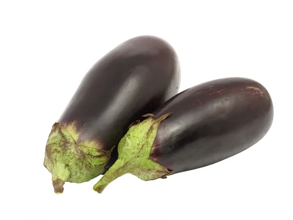 Two Eggplants White Background — Stock Photo, Image