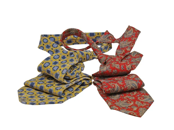 Deux cravates multicolores. Isolé . — Photo