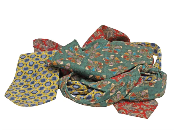 Conjunto de corbatas multicolores amontonadas . — Foto de Stock