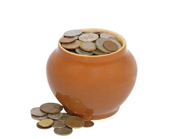 Treasure in ceramic pot. — Stock Photo, Image