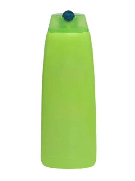 绿色塑料化妆品容器. — 图库照片