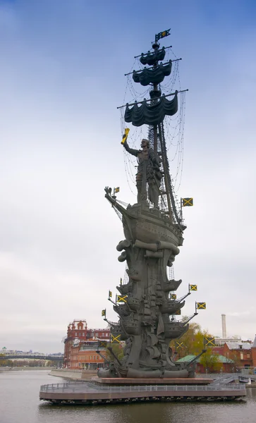 stock image Monument to Peter I, the founder of the Russian fleet (sculptor Tsereteli)