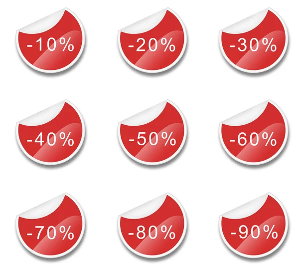 Klistermärke Rabatt Rött — Stockfoto