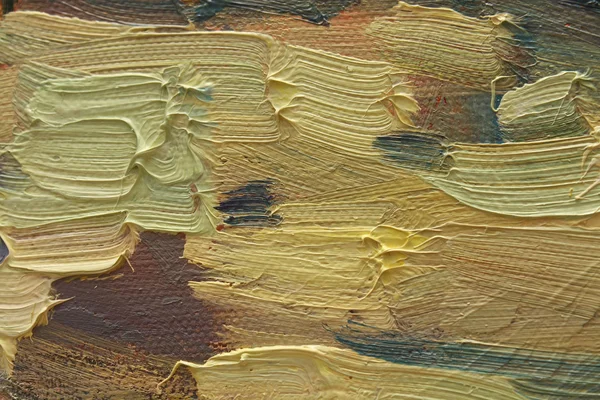 Farbige Pinselstriche in Öl auf Leinwand — Stockfoto